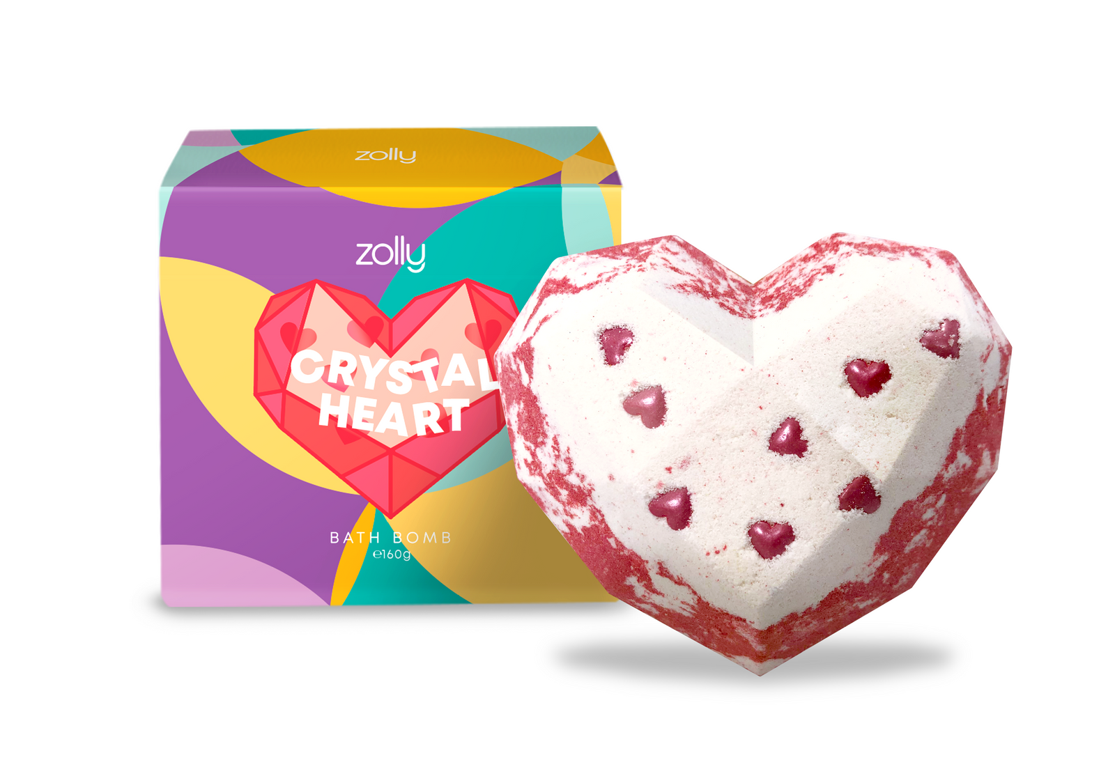 Crystal Heart Bath Bomb - 160g